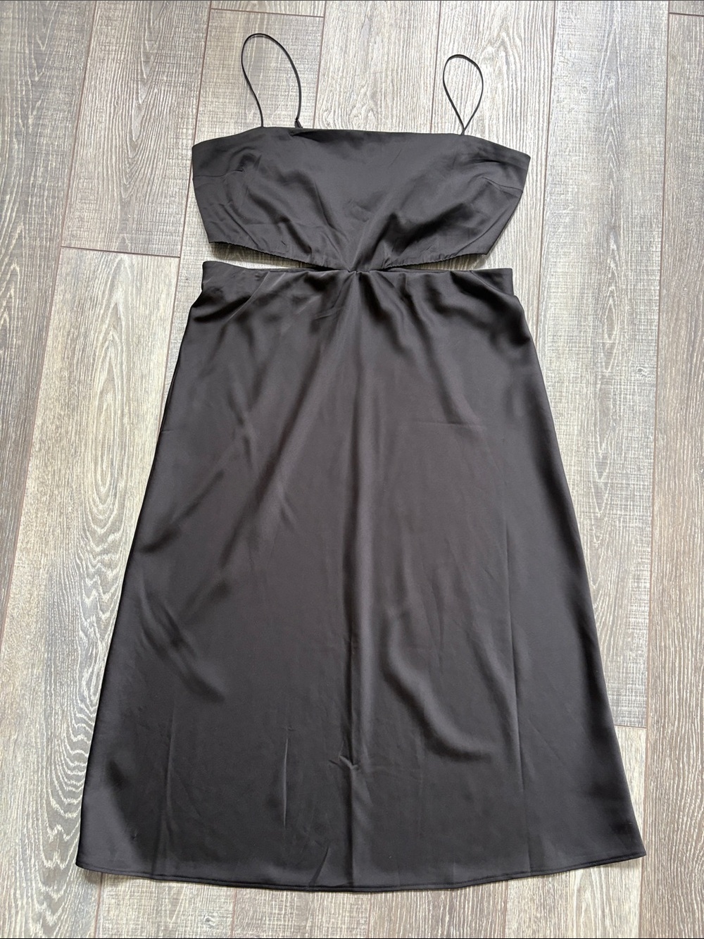 Abercrombie & Finch Black Cutout Slip Dress with Spaghetti Straps